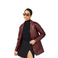 Chic Women’s Maroon Leather Blazer