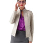 Women’s Real Beige Leather Classy Jacket