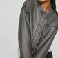 Crop Washed Faux Leather Bomber Jacket