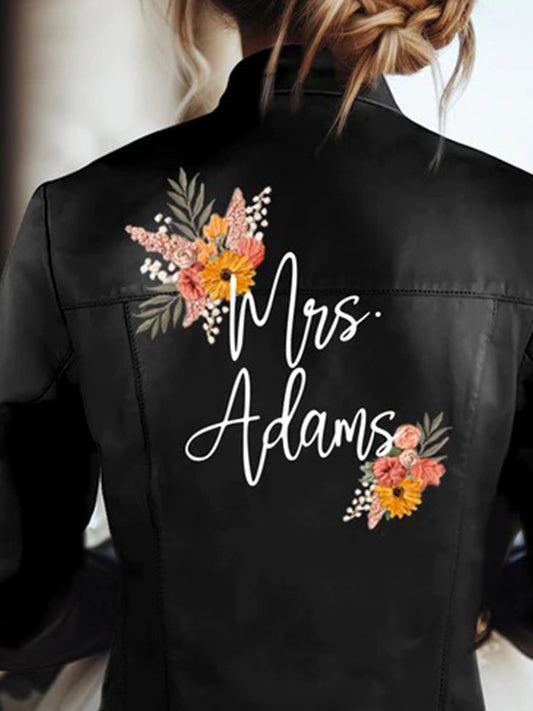Custom Bride Black Leather Jacket