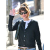 Dakota Johnson Black Knitted Cardigan