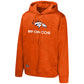 Denver Broncos Orange Streak Fleece Pullover Hoodie
