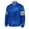 Detroit Lions Starter Blue Scout I Full-Snap Varsity Jacket