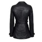Women’s Double Breasted Black Leather Jacket