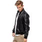 Men’s Real Black Leather Double Sided Jacket
