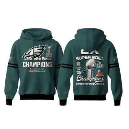 Eagles 2025 2X Super Bowl Champions Hoodie