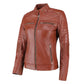 Women’s Brown Biker Leather Jacket