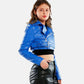 Faux Belted Cropped Leather Jacket