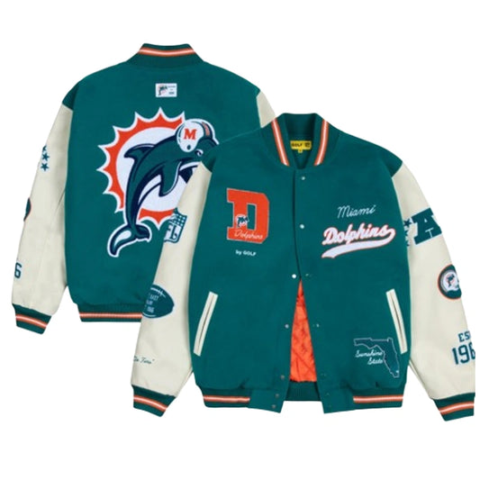 GOLF WANG Miami Dolphins Letterman Jacket
