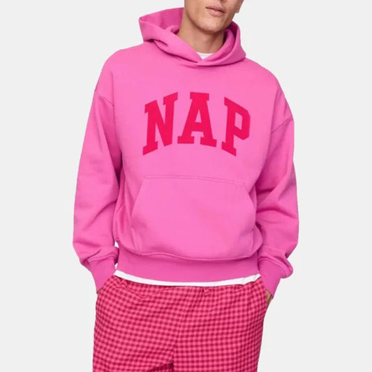 Unisex Gap Nap Pink Oversized Pullover Hoodie