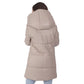 Women’s Cream Leather Puffer Jacket