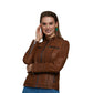 Women’s Real Brown Leather Moto Style Jacket