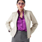 Women’s Real Beige Leather Classy Jacket