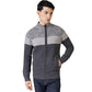 Grey Two Tone Chunky Knitted Zipper Jacket