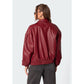 Halley Faux Leather Bomber Jacket