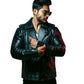 Mens Quilted Black Motorcycle Leather Jacket