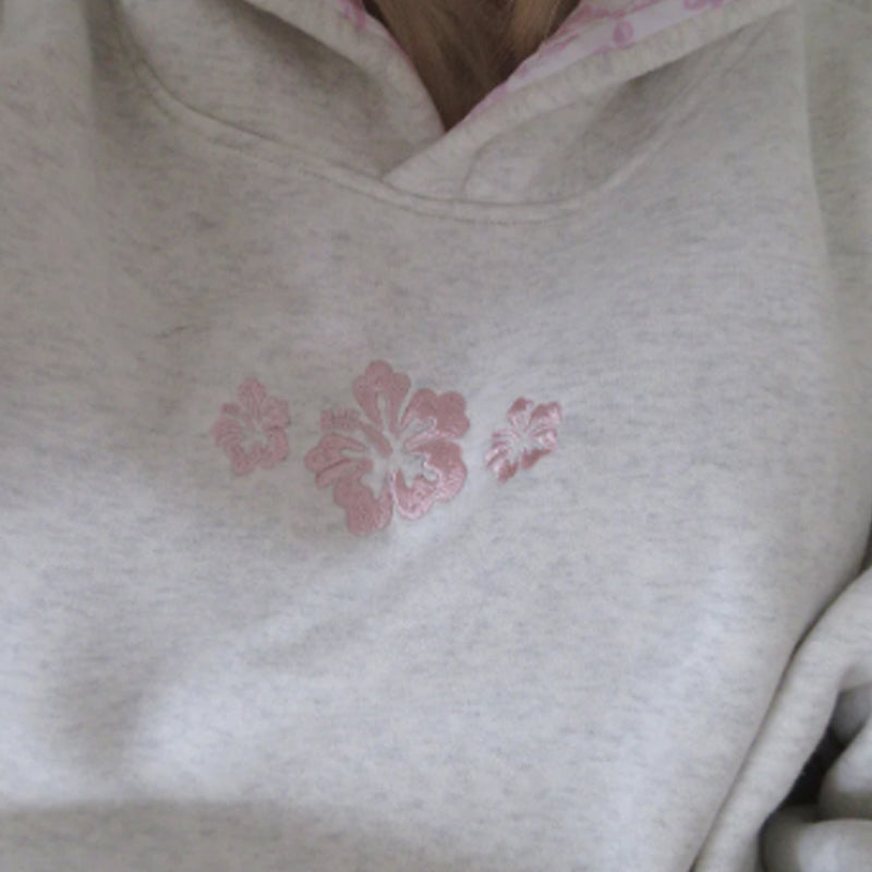 Hibiscus Hoodie in Heather Blush