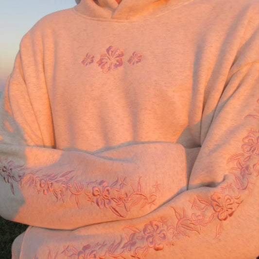 Hibiscus Hoodie in Heather Blush