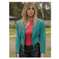 High Potential Kaitlin Olson Teal Fringed Jacket