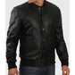 Men’s Black Leather Varsity Jacket