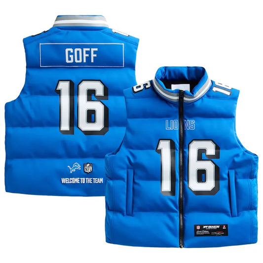 Jared Goff Detroit Lions Off Season x NFL Puffer Vest