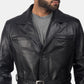 Jordan Black Leather Coat