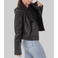 Womens Black Biker Leather Jacket