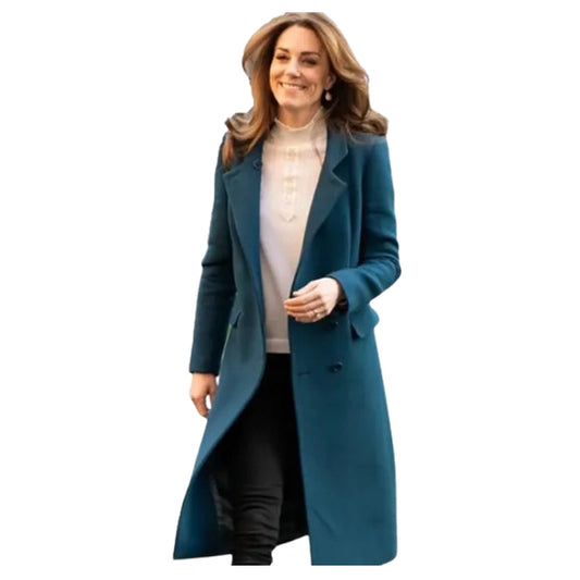 Teal Trench Coat Kate Middleton