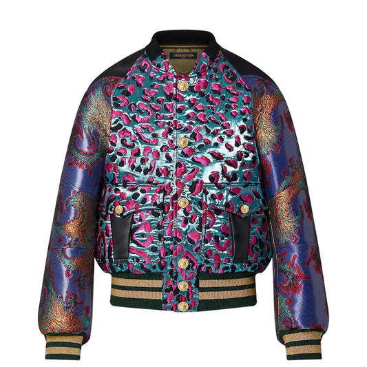 LV Mixed Material Bomber Jacket
