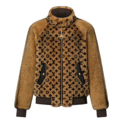 LV Monogram Mink Bomber Jacket