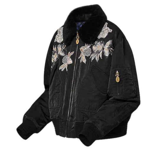 LV Night Flower Patch Bomber Jacket