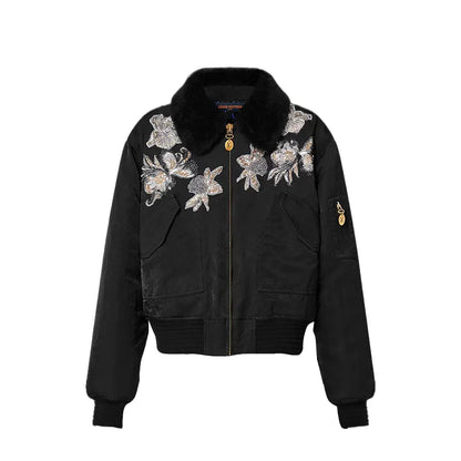 LV Night Flower Patch Bomber Jacket