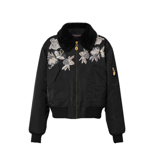 LV Night Flower Patch Bomber Jacket
