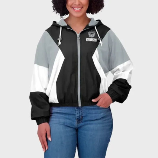Las Vegas Raiders Erin Andrews Windbreaker Jacket Front