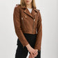 Women’s Leather Crop Biker Jacket