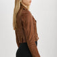 Women’s Leather Crop Biker Jacket