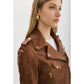 Women’s Leather Crop Biker Jacket
