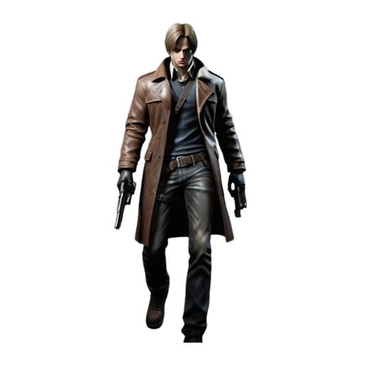 Leon Kennedy Resident Evil 4 Brown Leather Coat