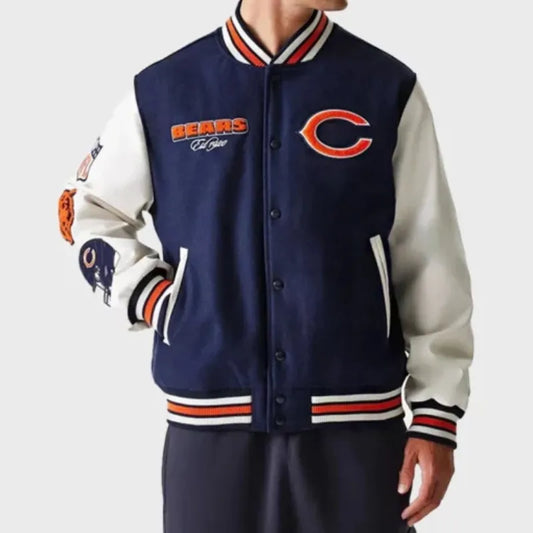Lil Durk Chicago Bears Varsity Jacket Front