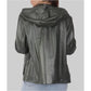 Women’s Black Hooded Biker Leather Jacket