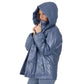 Women’s Blue Hooded Leather Jacket