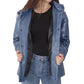 Women’s Blue Hooded Leather Jacket