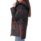 Women’s Black Hooded Leather Puffer Jacket