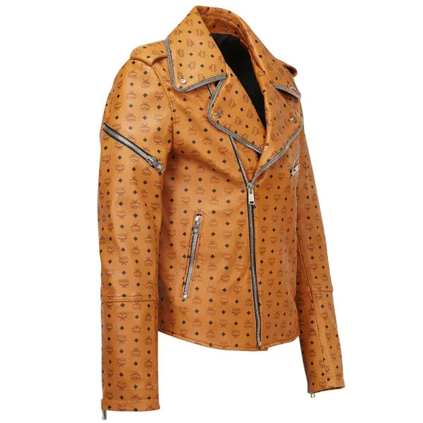 Mcm Visetos Motorcycle Leather Jacket