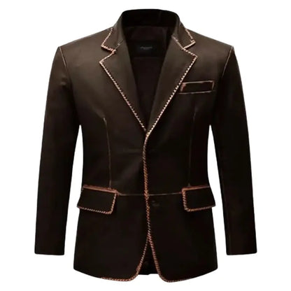 Men-Brown-Leather-Blazer