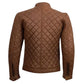 Men Brown Quilted Leather Jacket