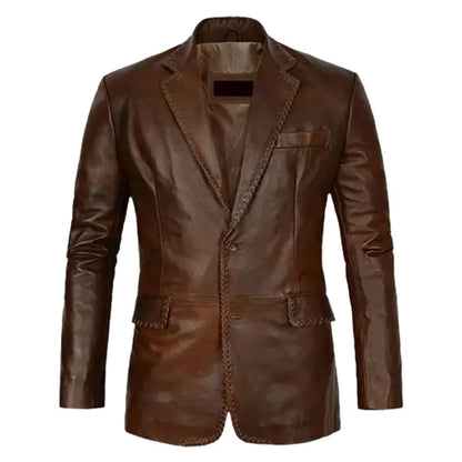 Men-Dark-Brown-Leather-Blazer
