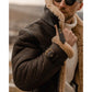 Men’s Brown Shearling Leather Long Jacket Coat