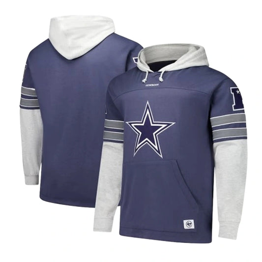 Men’s ’47 Navy Dallas Cowboys Big &amp; Tall Pullover Hoodie