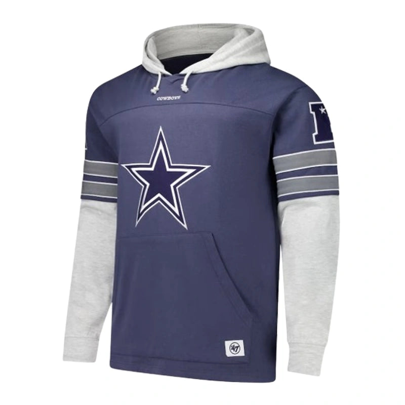 Men’s ’47 Navy Dallas Cowboys Big & Tall Pullover Hoodie